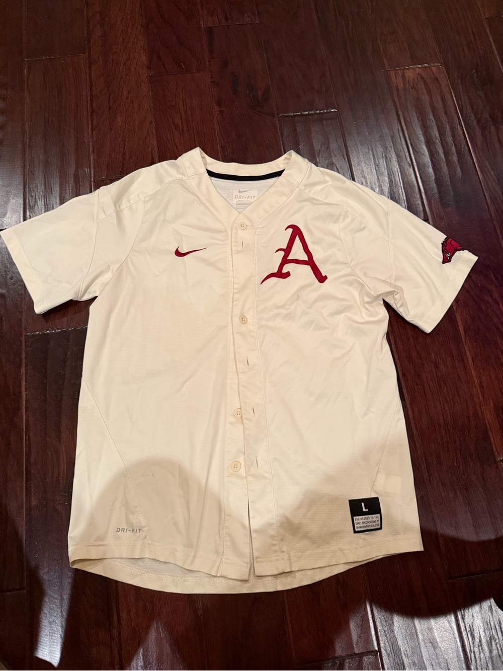 Arkansas Razorbacks Dri-Fit Baseball Jersey